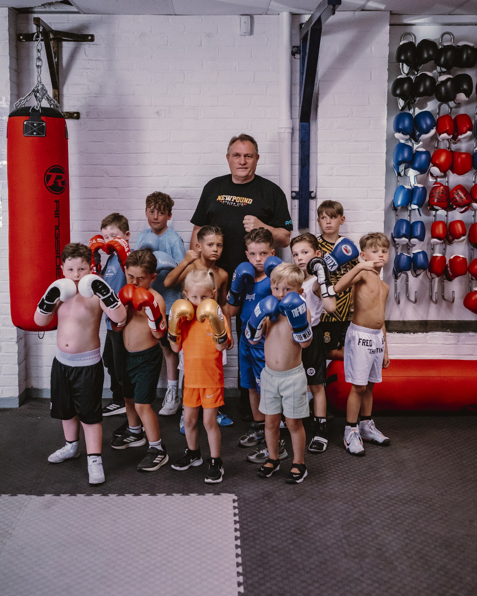 Head coach John Edwards with the kids' class at Newpound Boxing Gym